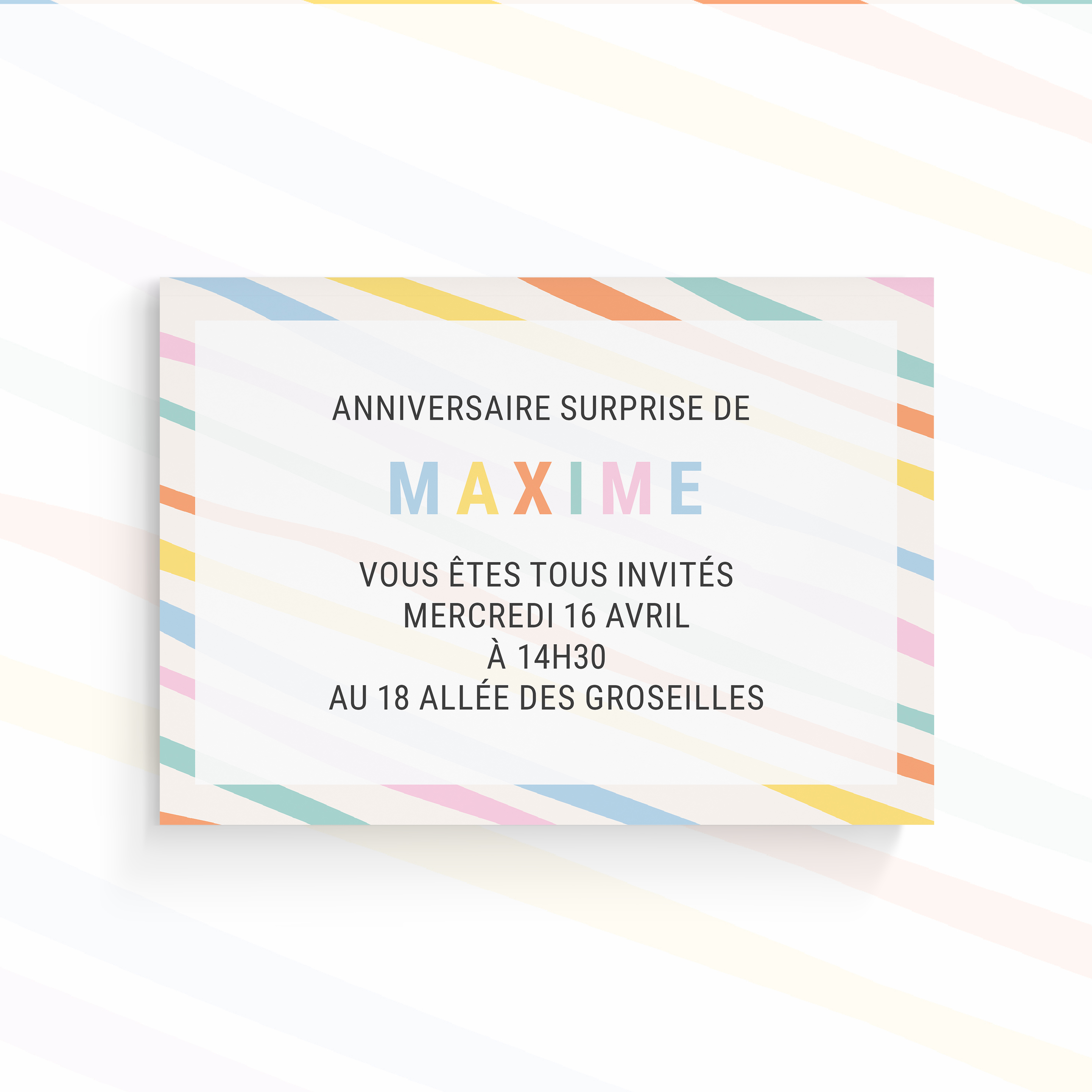 Funny Colors - This invitation highlights a confident dominant hue, structured by sober layout and crisp typography. Our creators imagined premium aesthetics combining rigor and elegance. You send us the text; we integrate it, harmonize the palette, and add a discreet logo. Fully digital, it reaches your guests instantly. Every choice—proportions, cadence, visual breathing—was designed to preserve flow and accuracy. A contemporary, simple, refined correspondence.