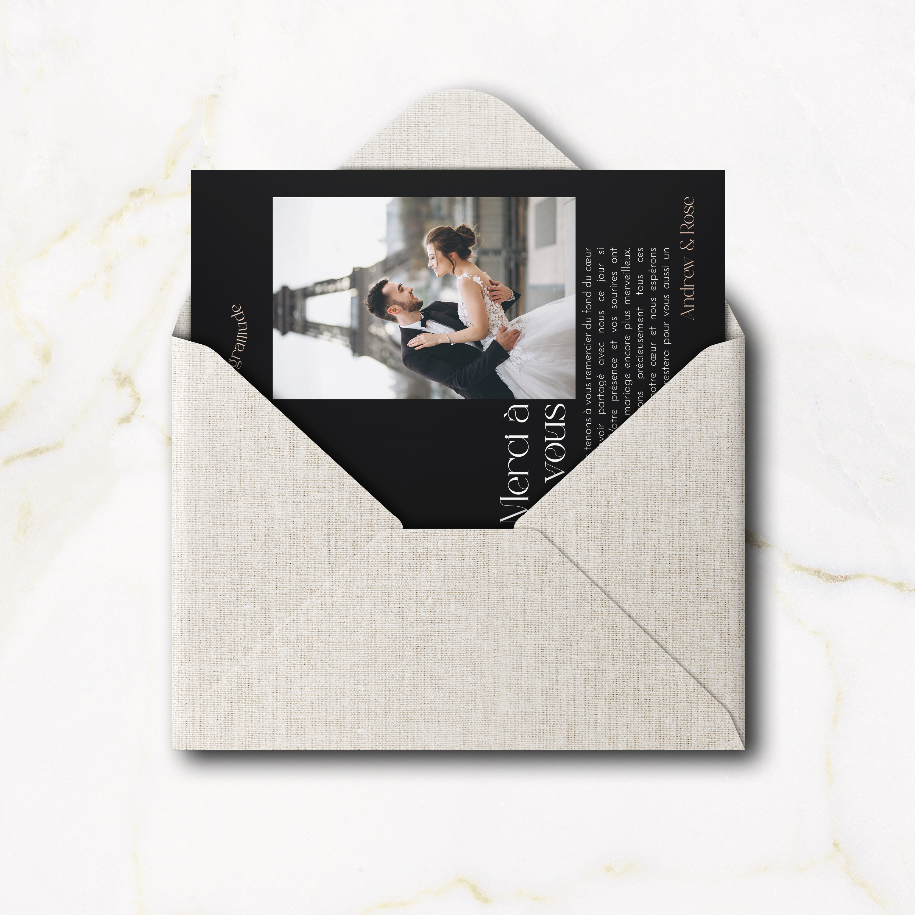 Wavy Thank You Portrait - Conceived as a minimalist case, this invitation relies on the clarity of a dominant hue and the regularity of its proportions. Crisp typography sets smooth, poised rhythm. Designed by our creators, it conveys elegant, lasting modernity. We deliver bespoke personalization: carefully integrated text, adjusted tones, discreet logo if needed. Fully digital, it reaches recipients instantly. Every graphic choice—margins, contrasts, hierarchy—was calibrated for readability and elegance. A premium, contemporary, reliable correspondence.