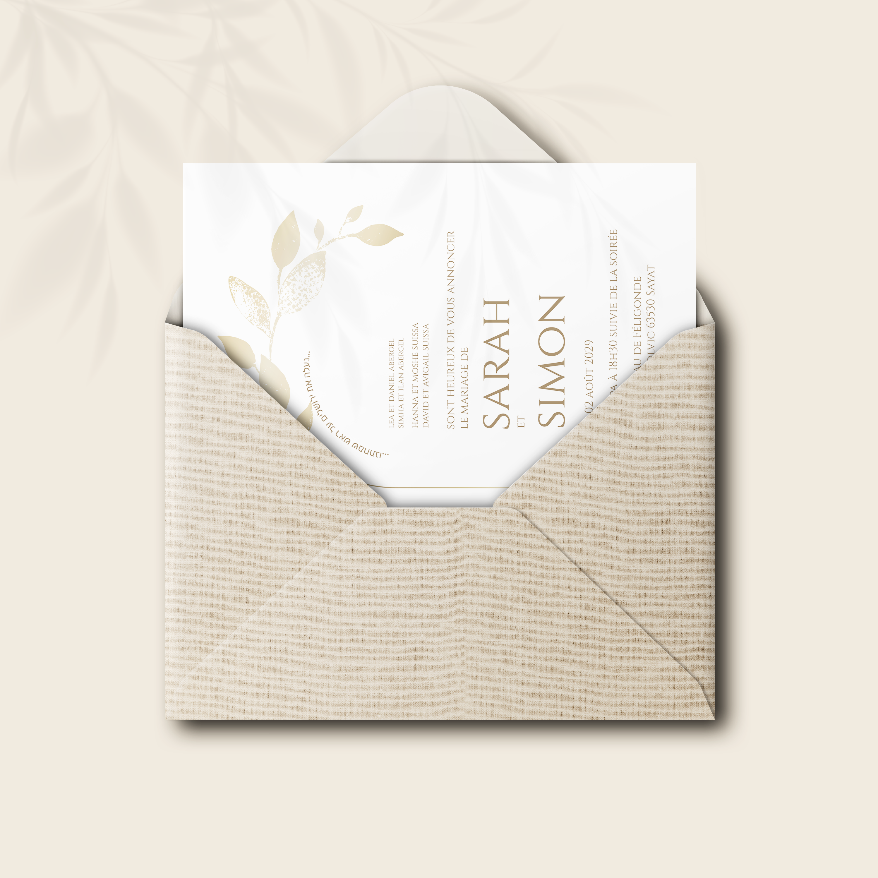 Minimalist Invit - Cette invitation privilégie une sobriété lumineuse : une couleur dominante claire, des alignements nets, une typographie posée. Nos créateurs ont voulu une esthétique premium qui met l’accent sur la cohérence et la clarté. Nous réalisons la personnalisation complète : vous nous confiez le texte, nous le composons avec précision, harmonisons les couleurs et ajoutons un logo discret. 100% digitale, elle atteint vos invités instantanément. Chaque détail – cadence, hiérarchie, marges – a été pensé pour une lecture fluide. Une correspondance contemporaine, simple et élégante.