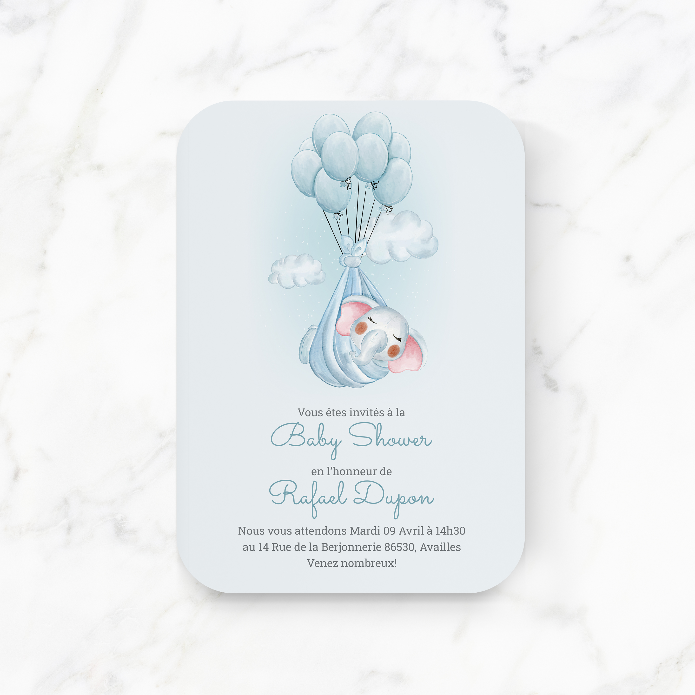 Elefant Shower Blue