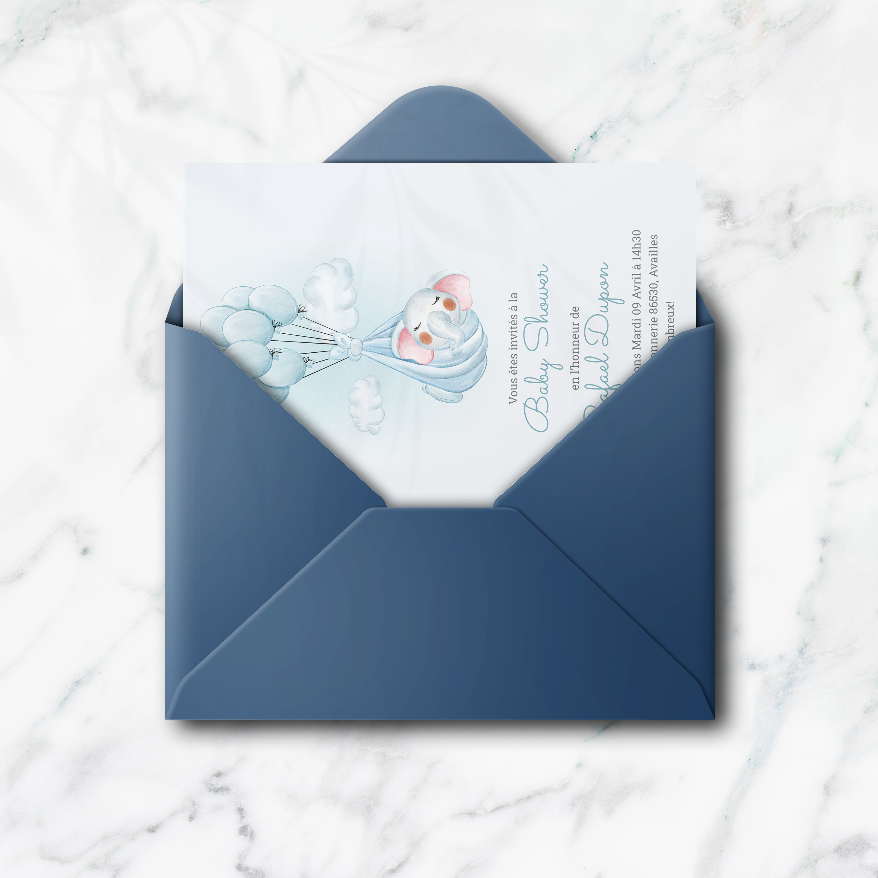 Elefant Shower Blue - הזמנה זו נותנת עדיפות לפשטות עכשווית גוון דומיננטי רך שוליים סדורים וטיפוגרפיה ברורה. היוצרים שלנו מציעים אסתטיקה פרימיום המשלבת איפוק ואלגנטיות. אתם מוסרים טקסט אנו משלבים בקפידה מכוונים את הפלטה ומוסיפים לוגו עדין. בדיגיטל בלבד היא מגיעה מיד לנמענים. כל בחירה פרופורציות יישורים וניגודים כוילה לשמירת זרימה והרמוניה. התכתבות מודרנית אמינה ומעודנת.