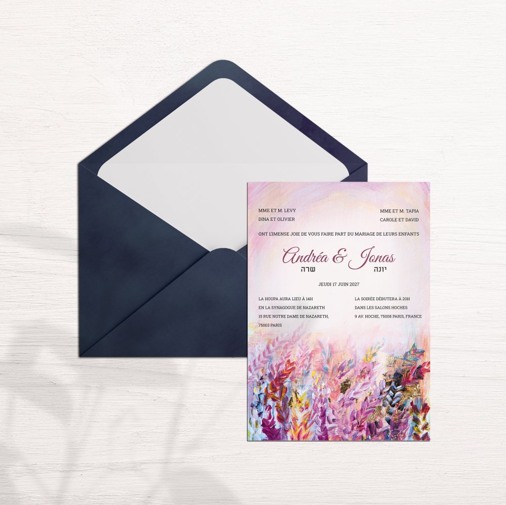 Wheat Field - The model illustrates luminous sobriety: clear dominant hue, regular margins, and crisp typography. Our illustrators designed a premium invitation that values clarity and balance. We handle bespoke personalization: integrated text, adjusted tones, discreet logo. Exclusively digital, it reaches your guests instantly. Every element—cadence, proportions, rhythm—was calibrated to offer elegant, lasting reading. A contemporary, reliable, elegant correspondence.
