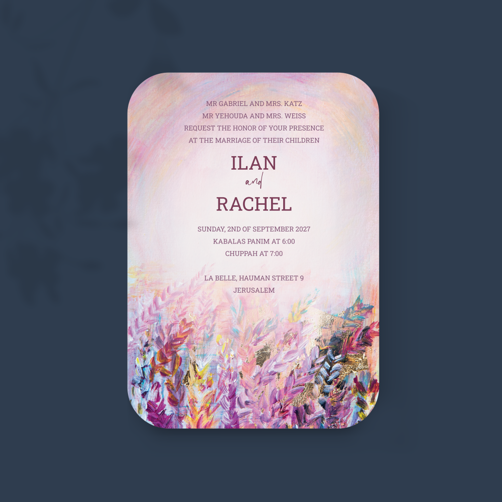 Wheat Field - The model illustrates luminous sobriety: clear dominant hue, regular margins, and crisp typography. Our illustrators designed a premium invitation that values clarity and balance. We handle bespoke personalization: integrated text, adjusted tones, discreet logo. Exclusively digital, it reaches your guests instantly. Every element—cadence, proportions, rhythm—was calibrated to offer elegant, lasting reading. A contemporary, reliable, elegant correspondence.