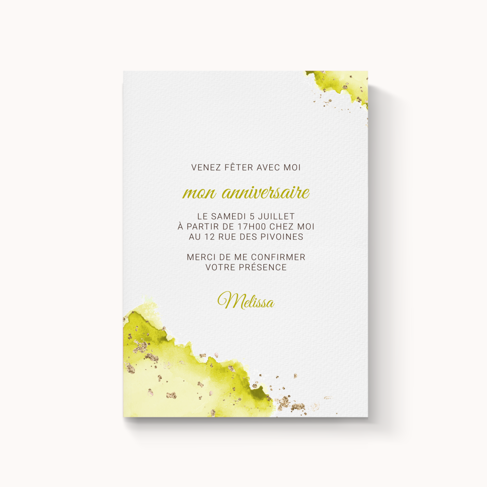 Aqua Ink Yellow - בקומפוזיציה זו מתקבלת מודרניות רכה עם משטחי צבע מדודים וקווים אווריריים ואיזון בין קצב חזותי לקריאות. ההזמנה נבנתה להכרזות מהותיות כאשר בהירות עידון ויעילות נפגשים. אנו מטפלים בהתאמה אישית מלאה אתם מוסרים טקסט אנו מעמדים אותו מכוונים צבעים ומוסיפים לוגו לפי צורך. בפורמט דיגיטלי בלבד ההזמנה מגיעה ליעד ללא עיכוב. העמדה האסתטית נשמרת מדודה כדי לשמור על הרגש המדויק. יצירה בהתאמה אישית המעניקה למילים מסגרת עדינה ועכשווית ומתאימה לסמן תאריך לחגוג להזמין או להודיע בהבחנה.