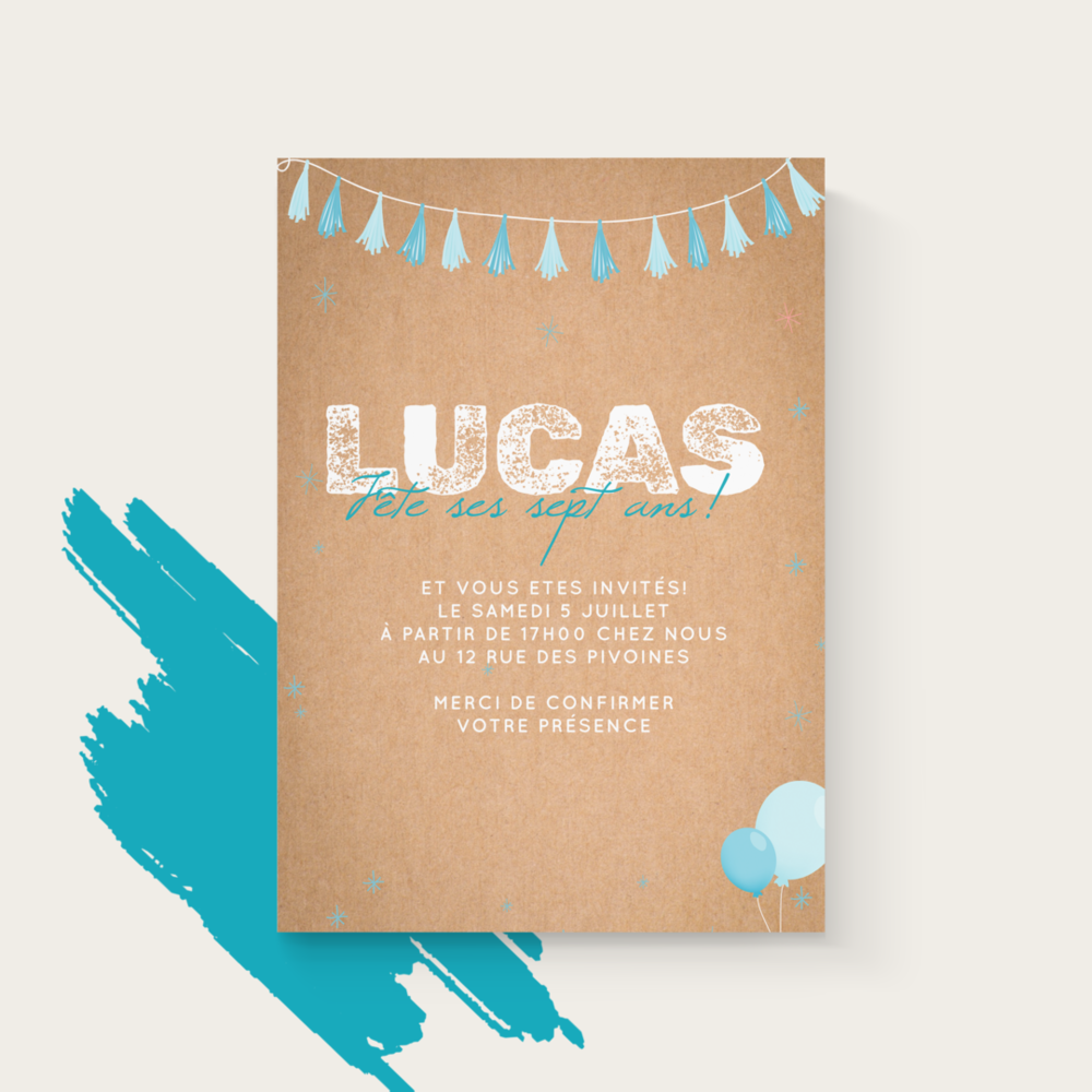 PomPom Craft Blue - This invitation stands out for its measured elegance and refined design. Balanced forms and the dominant color create an atmosphere that is both modern and timeless. Designed by our illustrators, it blends simplicity with originality, providing a clear frame for your message. You entrust us with your text; we integrate it precisely, harmonize tones, and add a discreet logo if desired. Delivered exclusively in digital format, the invitation reaches your recipients instantly and turns a simple send into an elegant, contemporary gesture. Every detail is considered to preserve readability and emotional impact. A modern correspondence uniting authenticity and refinement.