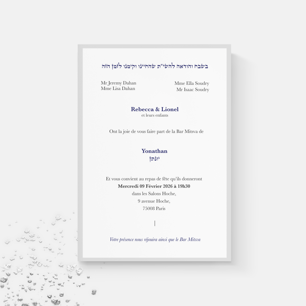 Blue Leather Card - הדגם ממחיש מודרניות פשוטה גוון דומיננטי ברור שוליים מאוזנים וטיפוגרפיה חדה. המאיירים שלנו עיצבו הזמנת פרימיום המעדיפה הרמוניה ובהירות. אנו מבצעים התאמה שילוב טקסט כיוון גוונים ולוגו עדין. בדיגיטל בלבד היא מגיעה מיד לנמענים. כל פרט היררכיה קצב וניגודים תוכנן לתוצאה אלגנטית. התכתבות עכשווית אמינה ומעודנת.