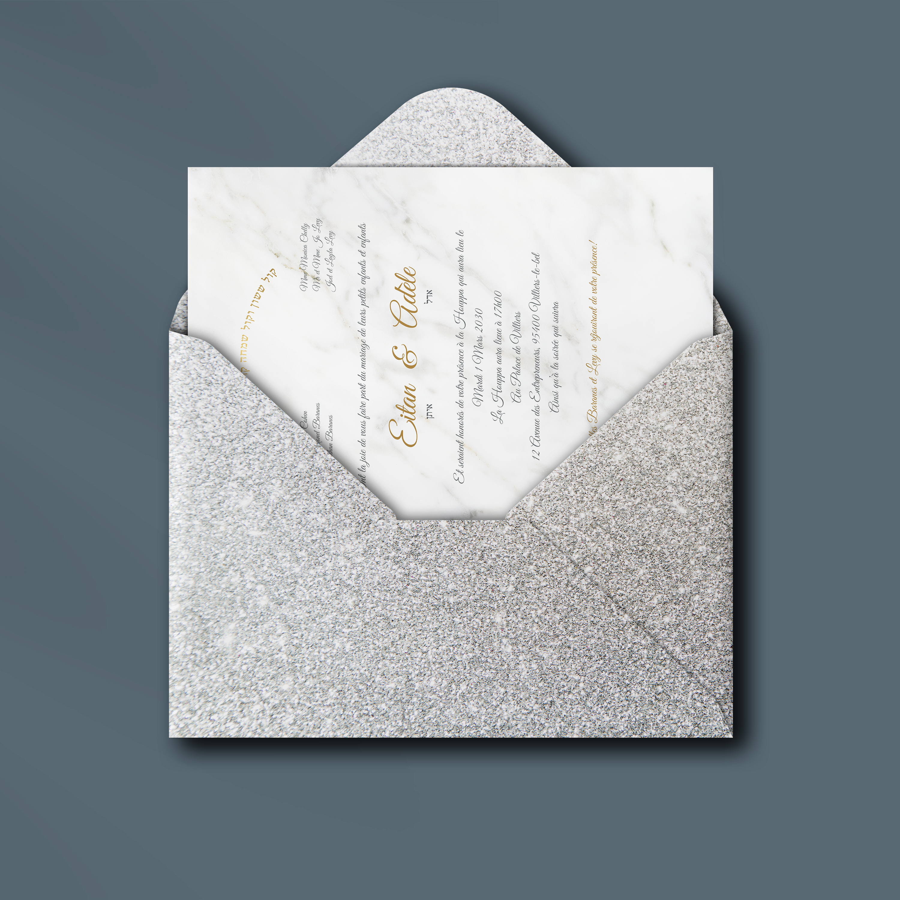 Marbled Card - הזמנה זו מעריכה בהירות מהותית גוון דומיננטי בטוח מבנה יציב וטיפוגרפיה קריאה. היוצרים שלנו מציעים דגם פרימיום המעדיף דיוק. אתם שולחים טקסט אנו מעמדים בדיוק מאזנים את הפלטה ומוסיפים לוגו עדין. בדיגיטל בלבד היא מגיעה מיד לנמענים. כל פרמטר פרופורציות ניגודים ושוליים כויל לשמירת זרימה ואלגנטיות. התכתבות עכשווית אמינה ומעודנת.